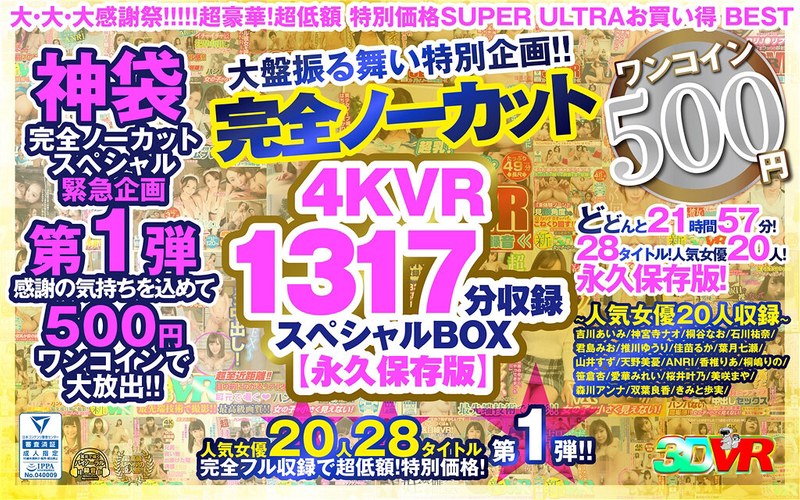 【VR】【500円ワンコイン】完全ノーカット大盤振る舞い特別企画！！4KVR1317分収録スペシャルBOX【永久保存版】